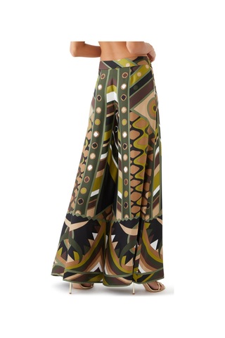 Pucci Şık Geniş Paça Pantolon Çok Renkli