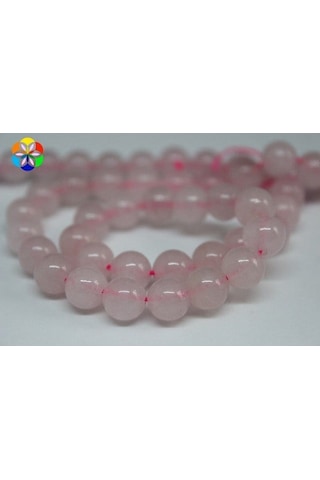 Pembe Kuvars Taşı YARIM Dizi 8mm (18cm uzunluğundadır)