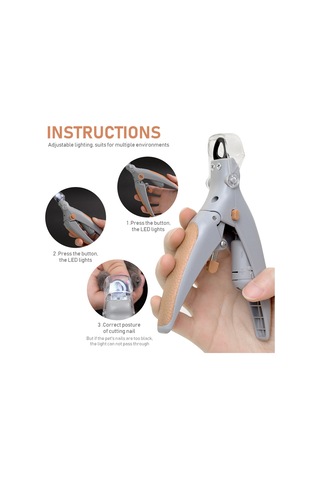 Springsun Led Aydınlatmalı 5x Büyütmeli Kedi Tırnak Makası - Ergonomik Tutma Yeri Ve Kan Çizgisi Koruma