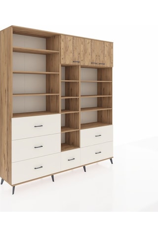 Hyperion Dolap 17 Raflı 6 Çekmeceli 3 Kapaklı 220x44x243 Çam-çam/aytaşı Atlas Çam/aytası