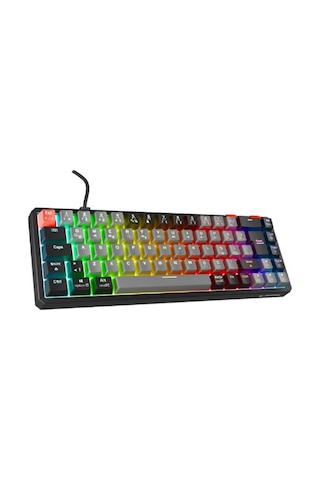 Rampage Yoru Mını Gri-siyah Type-c Bağlantılı Outemu Red Swich Q Mekanik Gaming Oyuncu Klavye Rgb