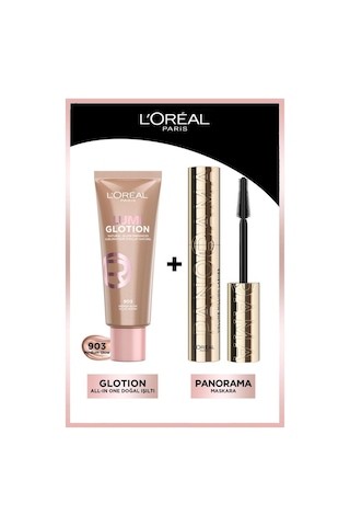 L'Oréal Paris Panorama Maskara + Glotion All-In-One Doğal Işıltı 903 Mediun Glow