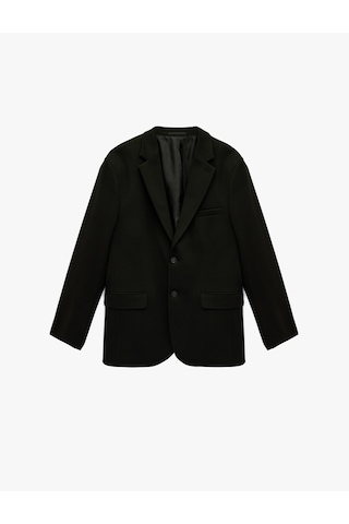 Koton Uzun Kollu Kapaklı Cepli Düğmeli Slim Fit Mono Yaka Blazer Ceket Siyah 6sam50003hk Siyah