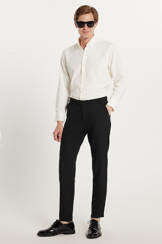 Tudors Erkek Slim Fit Dar Kesim Chino Yandan Cepli Pamuklu Siyah Pantolon-35721 Siyah