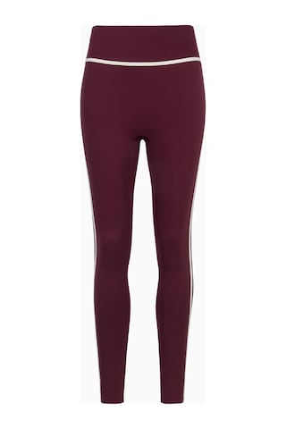 Because Of Alice Base Contrast Trim Leggings Yüksek Bel Şekillendirici Kadın Tayt Bordo
