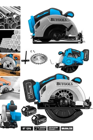 Butools ST-26 21V Platinum Ahşap Sunta Ağaç Kesme Makinesi Daire Testere Mavi