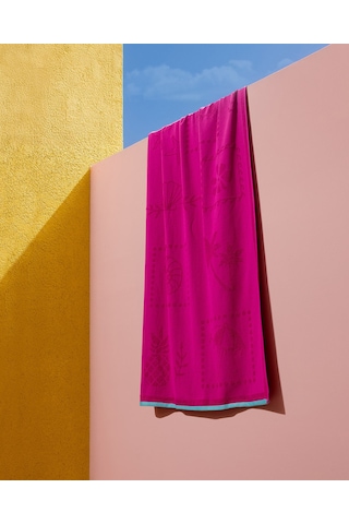 Sorle %100 Pamuk Plaj Havlusu - Fuşya - 70x150 Cm 8684427222867 Pembe