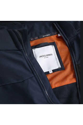 Jack & Jones Erkek Fermuarli Kapüsonlu Softshell Mont - Lupo - 12298689 Sky Captain