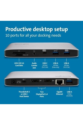 Kensington Sd2480t Thunderbolt 3 Ve Usb-c Çift 4k Bağlantı İstasyonu