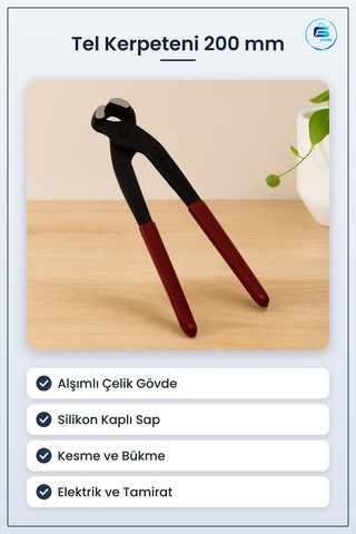Kerpeten 200 Mm Siyah Silikon Saplı Alaşımlı Çelik Kesici Tel Ker