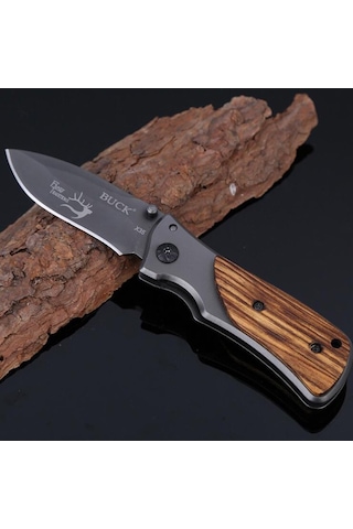 Kişi Özel Buck Model Geyikli Çakı Kahverengi