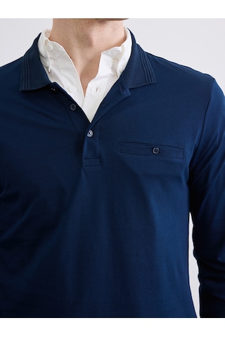 Lcwaıkıkı Classic Lacivert Polo Yaka Uzun Kollu Erkek Tişört
