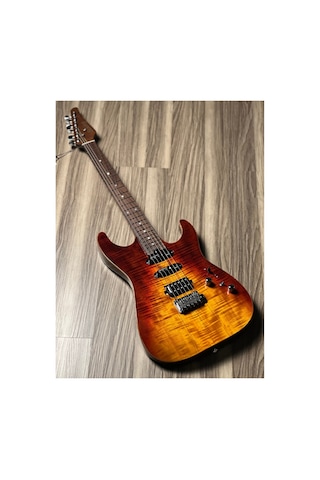 Soloking Ms-1 Custom 22 Hss Flat Top İn Fire Wakesurf With Rosewood Fb Jescar W/gigbag