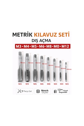 Senbang Metrik Kılavuz Seti M3 M12 Diş Açma Kılavuzları M3 M4 M5 M6 M8 M10 M12