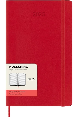 Moleskine 12 Ay Günlük Ajanda L Boy 13x21 Cm Yumuşak Kapak Kızıl Kırmızı Kırmızı