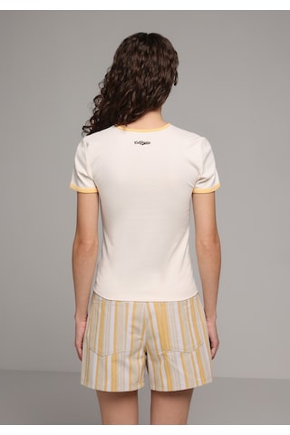 Colin's Colins Slim Fit Yuvarlak Yaka Baskılı Kadın Ekru Kısa Kol Tişört Cl1077789 Q1.v2 Ecr