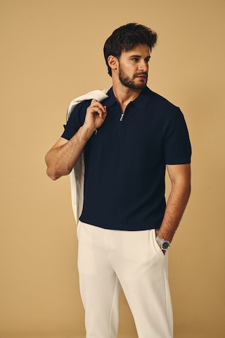 Back And Bond Regular Fit Lacivert Fermuarlı Tişört