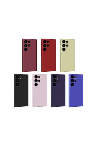 Noktaks - Galaxy Uyumlu S23 Ultra Uyumlu - Kılıf Mat Soft Premier Silikon Kapak - Siyah - T26030 Siyah