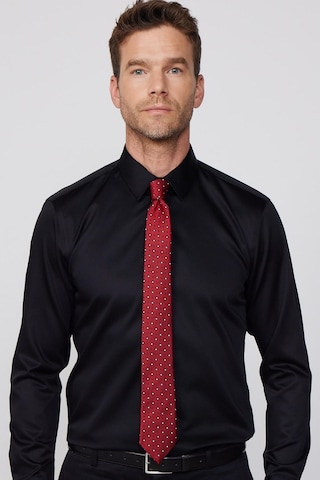 Tudors Slim Fit Non Iron Siyah Erkek Gömlek-29750-siyah Siyah
