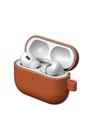 Apple Uyumlu AirPods Pro 3 Amazingthing Glamour Classique Serisi Deri Tasarımlı Kapak Kahverengi Kahverengi