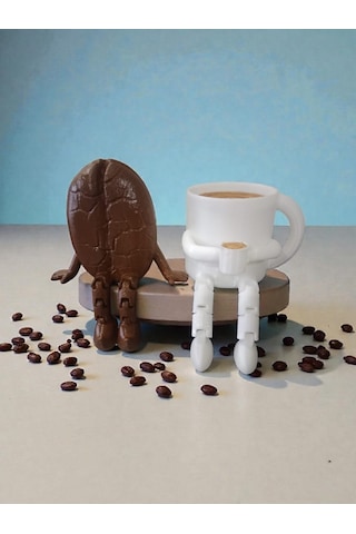 Kahve Çekirdeği & Fincan Dekor Biblo Set 6 Cm