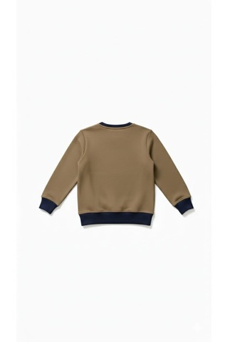 Coupon Çocuk Sweatshirt / Logo Baskılı Kahve