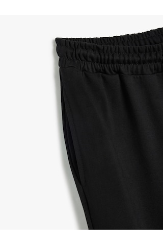 Koton Jogger Eşofman Altı Cepli Beli Bağlamalı Üç İplik Siyah 5wak40066ek Siyah