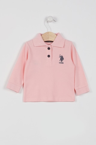 U.S. Polo Assn. U.S. Polo Assn Lisanslı Classic Somon Bebek Uzun Kol Yakalı Sweatshirt Somon