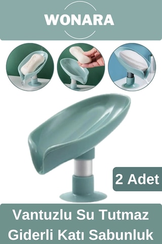 Özel Üretim Pratik Hijyenik Vantuzlu Su Tutmaz Giderli Mutfak Banyo Lavabo Katı Sabunluk 2 Adet Diğer