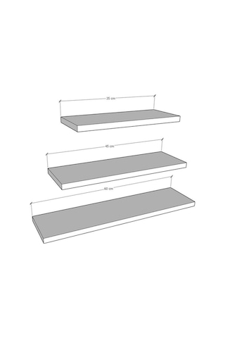 Modern Organizer Düzenleyici Dekoratif Kitaplık Banyo Mutfak 3'lü Duvarrafı Meşe