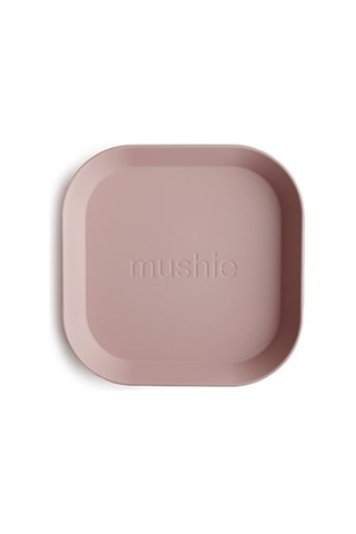 Mushie İkili Kare Yemek Tabağı Blush Pembe