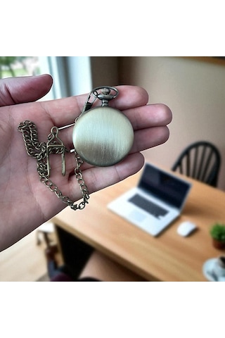 Kişiye Özel Retro Kapaklı Quartz Köstekli Saat