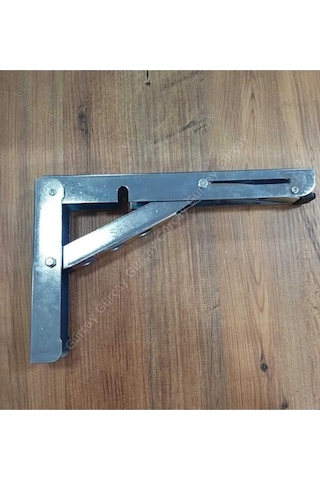 Mandallı Katlanabilir Masa Konsolu Çinko 1 Çift 30cm Gri