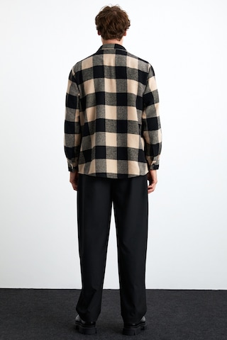 Wıldy Erkek Pamuk-polyester Gömlek Yaka Relaxed Oduncu Bej Gömlek