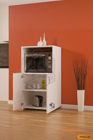 Tamamı Mdf Mini Fırın Dolabı 2 Kapaklı Çok Amaçlı Mutfak Dolabı
