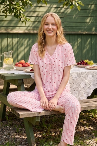 Elitol Jakarlı Viskon Bağlamalı Kadın Pijama Takımı Çok Renkli