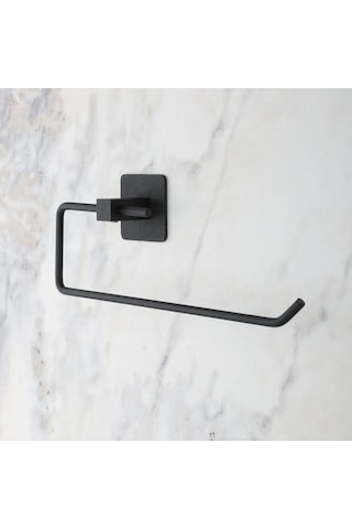 Buradabuldun Kendiliğinden Yapışkanlı Siyah Paslanmaz Metal Rulo Havluluk Aparat Çok Renkli