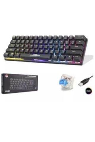 Hadron G509b Kablolu Oyuncu Mini Klavye Mekanik Blue Switch Rgb Q Siyah