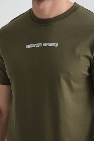 Shooter Sportwear Shooter Erkek Bisiklet Yaka Tişört Premium Pamuklu Yüksek Kalite Regular Fit Haki