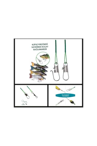Uyguna-yakala 6 Adet Fishack Klipsli Fırdöndülü Çelik Tel-mal.430