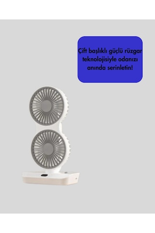 Bay Çift Kafalı Masaüstü Ve Duvar Tipi Sessiz Usb Şarjlı Fan Najmaddin