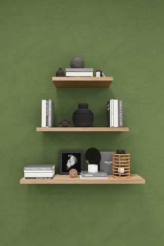 Asra Trend Modern 3'lü Uçan Raf Çok Amaçlı Duvar Rafı Organizer %100 Mdf Kitaplık Mutfak Banyo Rafı Drf05 Sonomo