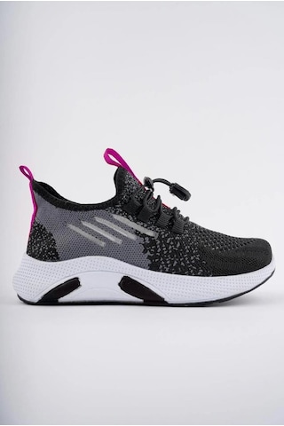 Tutinom 507-24 Triko Sneaker Kız Çocuk Ayakkabı Siyah Pembe 26-30 Siyah