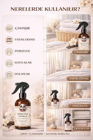 Rosie Seductive Vanilla Oda Ve Çamaşır Kokusu Sprey 250 Ml Vanilya Kokulu Kalıcı Ortam Ve Kumaş Spreyi Fresh