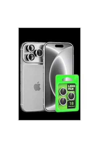 Newface Apple iPhone Uyumlu, 18 Pro Max Raze Metal Kamera Lens - Gümüş