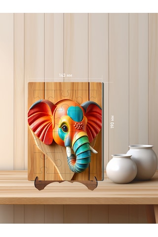 12 Parça Mdf Lazer Kesim Çocuk Puzzle Yapboz 14 X 19 Cm V3