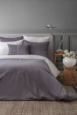 Apricitas Home Aristo Gray %100 Pamuk Saten Çarşaflı Yatak Örtüsü Seti Gri