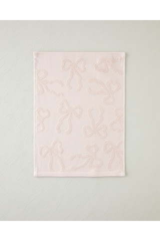 English Home Romance Ribbon Pamuk Jakarlı El Havlusu 30x40 Cm Pudra