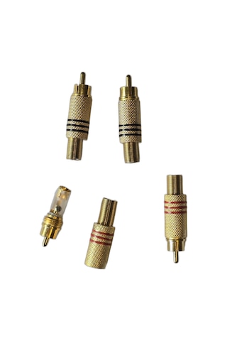 Metal Rca Erkek Fiş Konnektör Ucu Altın Kaplama Ses Fişi 4 Adet