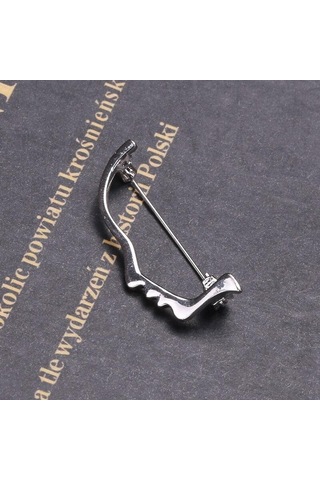 Gümüş Blucome Soyut Yarım Yüz Şekli Broşlar Çocuklar Için Altın Renk Pin Ceket Kısa Moda Aksesuarları Broş Rozeti Gümüş